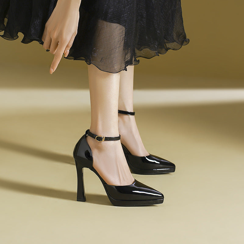 Evette Leather Heels