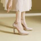 Evette Leather Heels