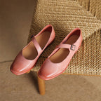 Remy Genuine Leather Almond Toe Mary Jane Flats