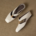 Aviel Genuine Leather Cross Strap Flats