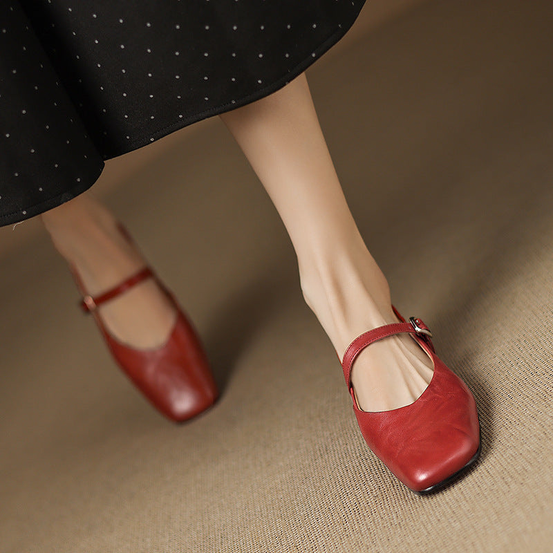 Ayra Genuine Leather Flats