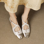 Elene Genuine Leather Mary-Jane Flats