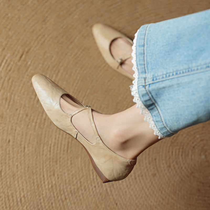 Eclan Genuine Leather Flats
