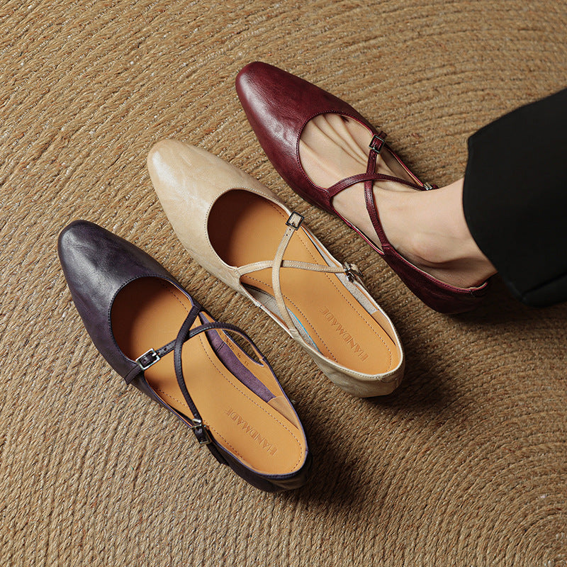 Eclan Genuine Leather Flats