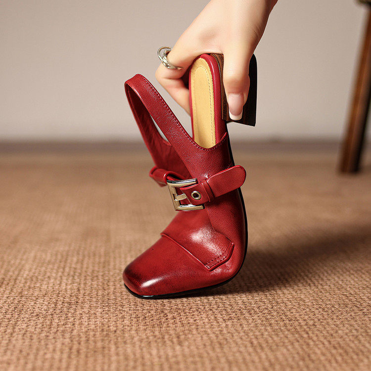 Varetta Genuine Leather Heels