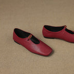 Kleva Genuine Leather Mary Jane Flats