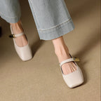 Freya Genuine Leather Mary Jane Flats