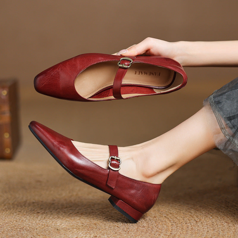 Maira Genuine Leather Heels