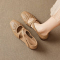 Odie Genuine Leather Cross Strap Flats