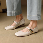 Freya Genuine Leather Mary Jane Flats