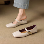 Freya Genuine Leather Mary Jane Flats