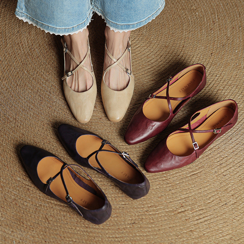 Eclan Genuine Leather Flats