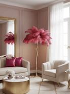 Ostrich Feather Brass Floor Lamp