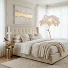 Ostrich Feather Brass Floor Lamp