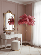 Ostrich Feather Brass Floor Lamp