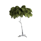 Ostrich Feather Brass Floor Lamp