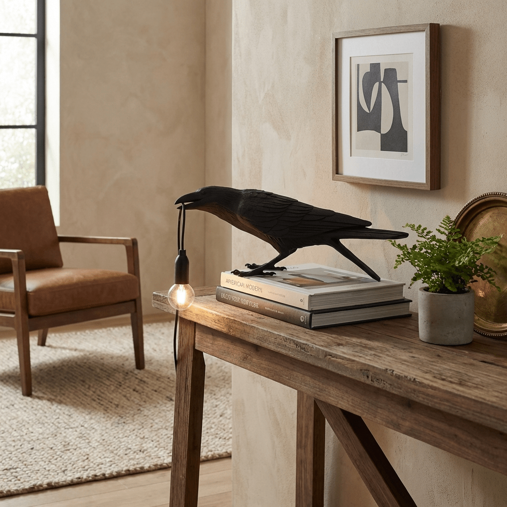 Raven Resin Table Lamp