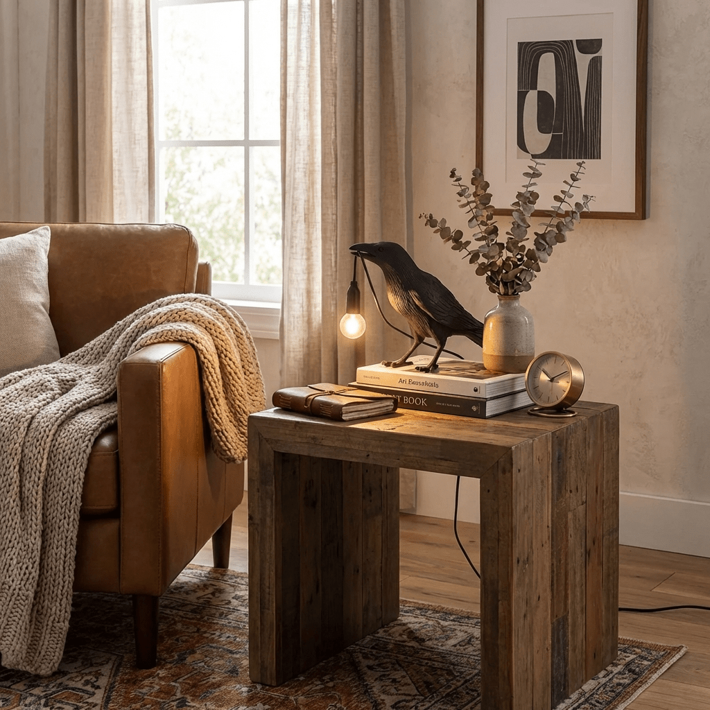 Raven Resin Table Lamp