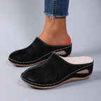 Sophia | Women Closed Toe Slip On Sandals With Flat Sole