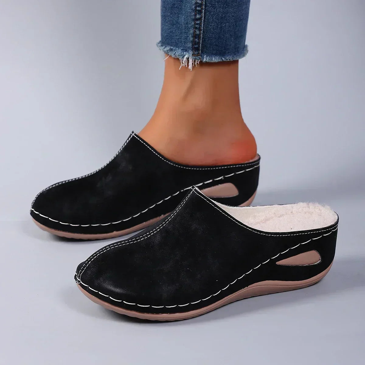 Sophia | Women Closed Toe Slip On Sandals With Flat Sole