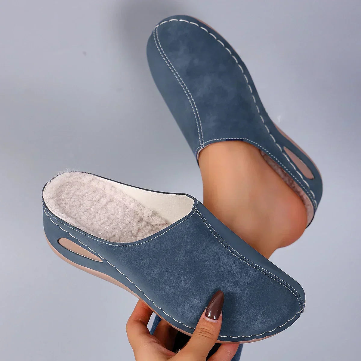 Sophia | Women Closed Toe Slip On Sandals With Flat Sole