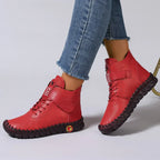 Vexia | Women Fleece Lined Round Toe Boots With Stitched Detail