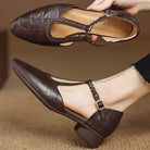 Beatrix | Women Leather Mary Janes With T Strap Metal Buckle Rounded Toe And Flat Heel For Everyday Wear