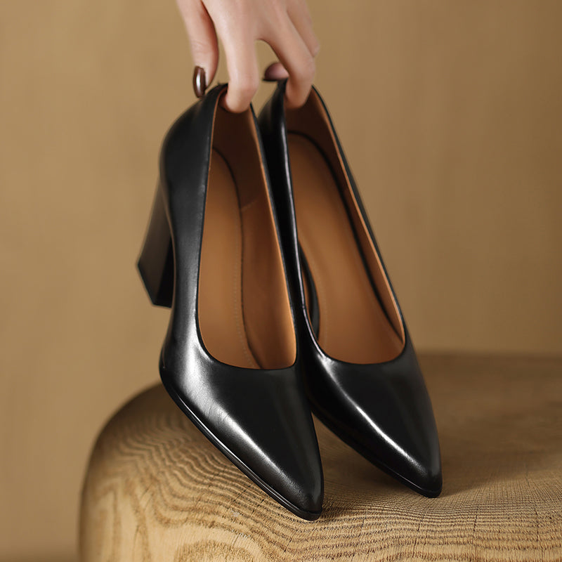Verona | Women Pointed Toe Pumps With Block Heel