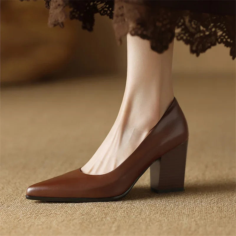 Verona | Women Pointed Toe Pumps With Block Heel