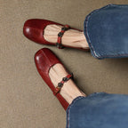 Rosie Genuine Leather Mary Jane Ballet Flats