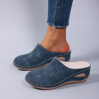 Sophia | Women Closed Toe Slip On Sandals With Flat Sole