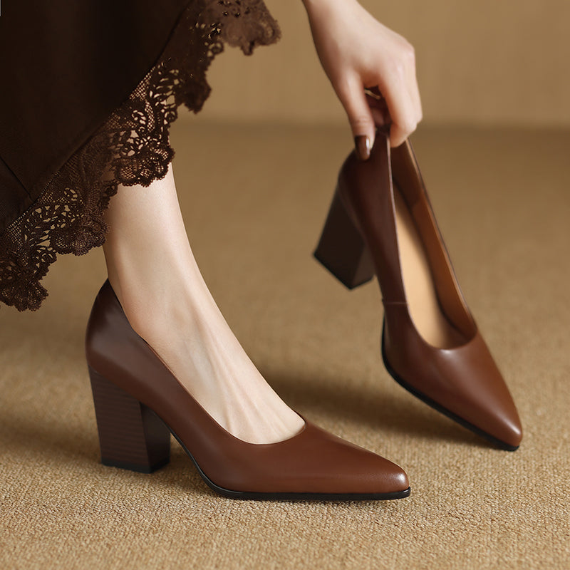 Verona | Women Pointed Toe Pumps With Block Heel
