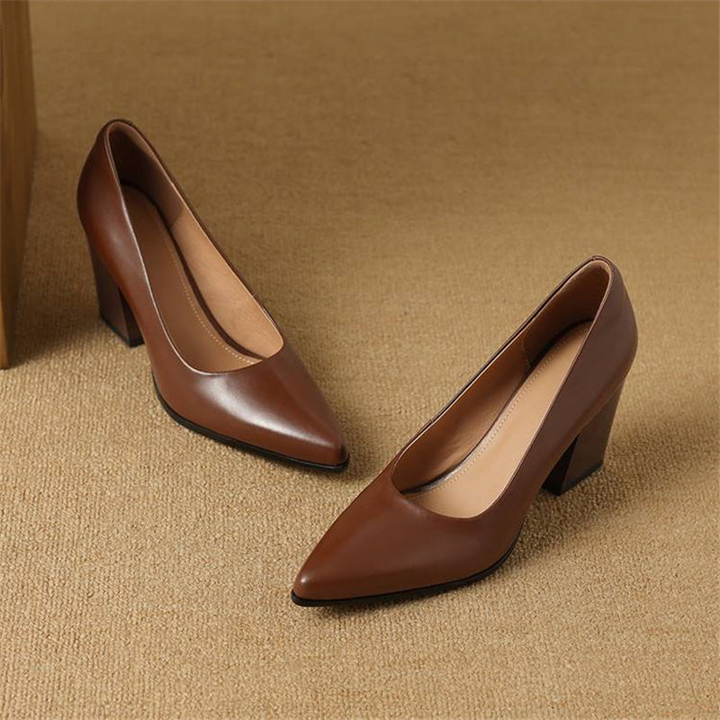 Verona | Women Pointed Toe Pumps With Block Heel