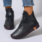 Vexia | Women Fleece Lined Round Toe Boots With Stitched Detail