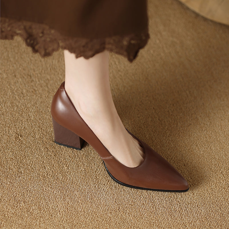 Verona | Women Pointed Toe Pumps With Block Heel