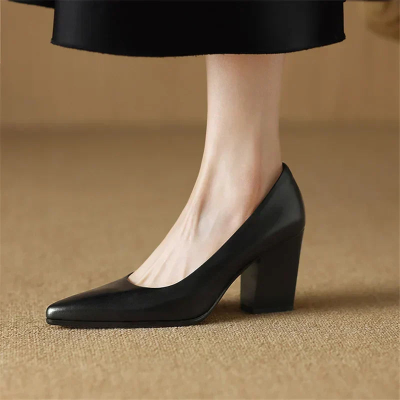 Verona | Women Pointed Toe Pumps With Block Heel
