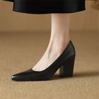 Verona | Women Pointed Toe Pumps With Block Heel