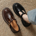 Farisse | Women Round Toe T Bar Mary Janes With Buckle Strap