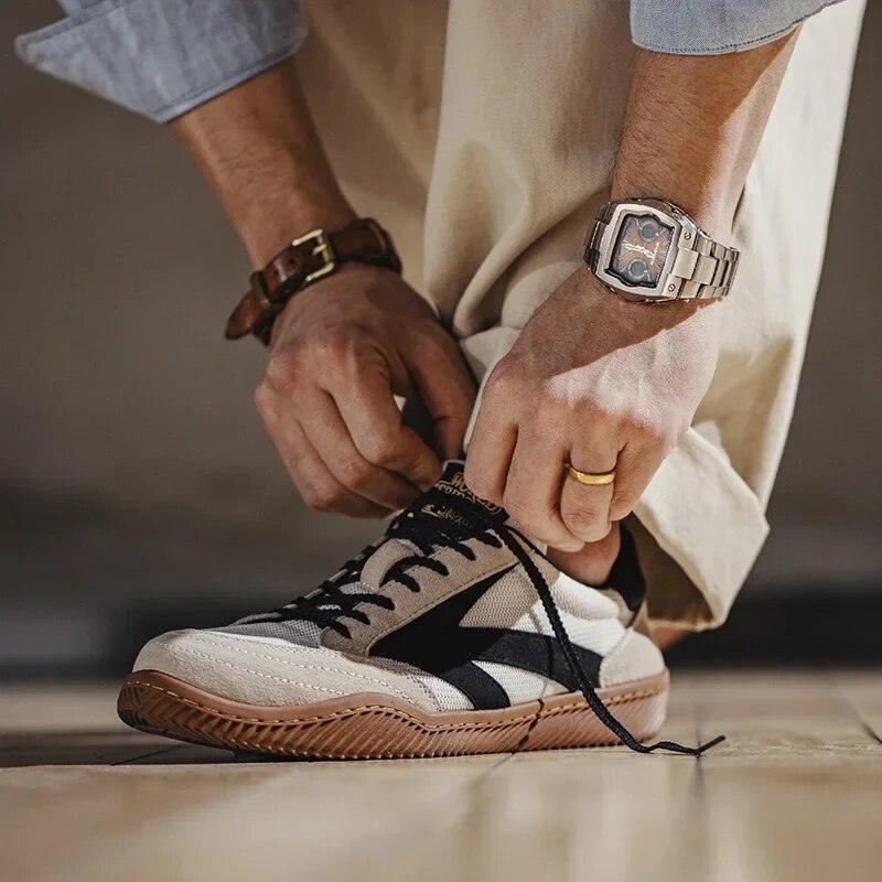 Percival | Men Retro Eighties Trainers With EVA Midsole Rubber Edge And Padded Heel For Everyday Wear