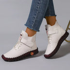Vexia | Women Fleece Lined Round Toe Boots With Stitched Detail
