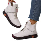 Vexia | Women Fleece Lined Round Toe Boots With Stitched Detail