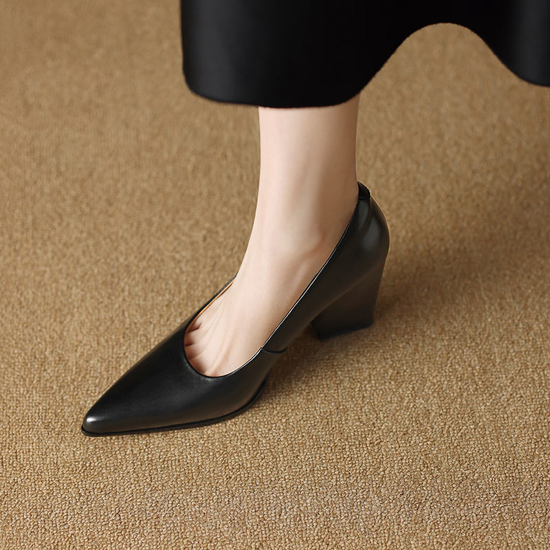 Verona | Women Pointed Toe Pumps With Block Heel
