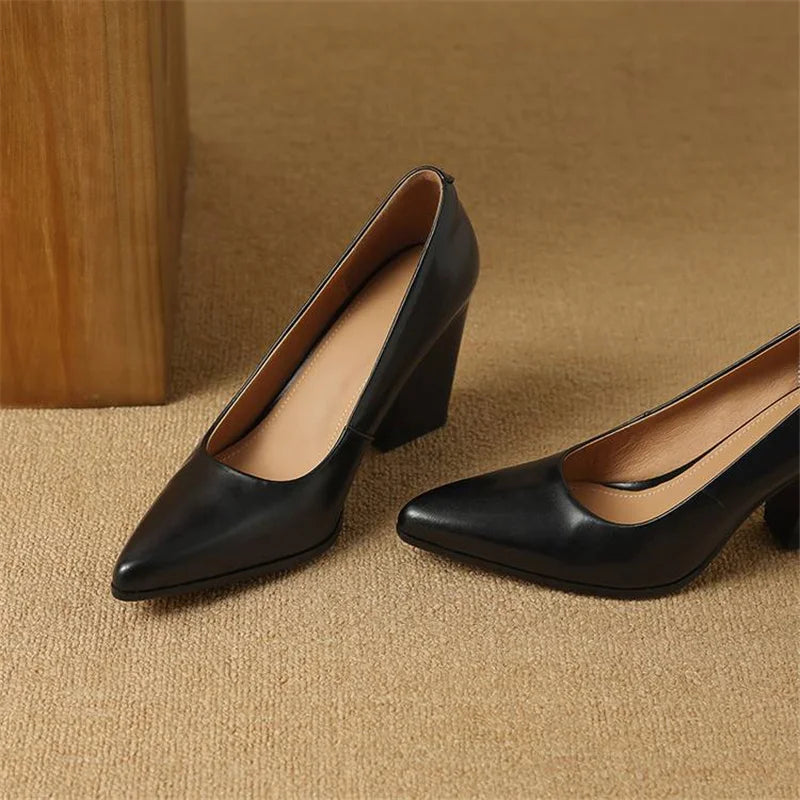 Verona | Women Pointed Toe Pumps With Block Heel