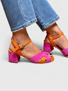 Devynne | Women Pink Wedge Heels With Adjustable Ankle Strap And Cushioned Sole For Summer Occasions