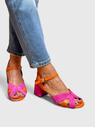 Devynne | Women Pink Wedge Heels With Adjustable Ankle Strap And Cushioned Sole For Summer Occasions