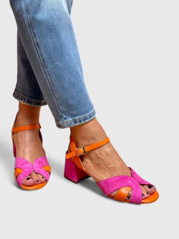 Devynne | Women Pink Wedge Heels With Adjustable Ankle Strap And Cushioned Sole For Summer Occasions