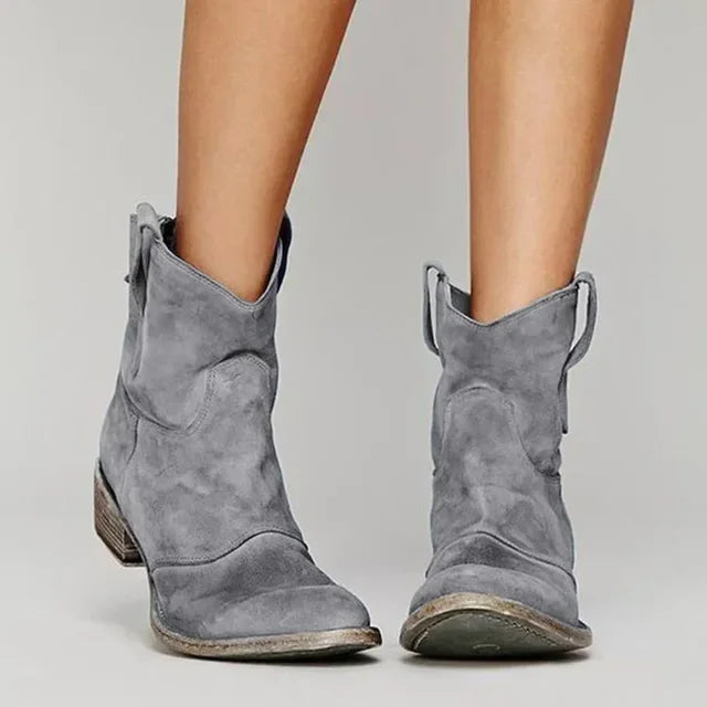 Camellia | Women Western Cowboy Ankle Boots With Cushioned Insole For Everyday Wear And Weekend Outings