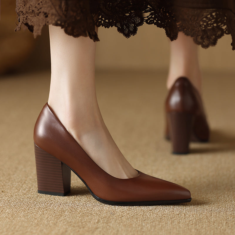 Verona | Women Pointed Toe Pumps With Block Heel