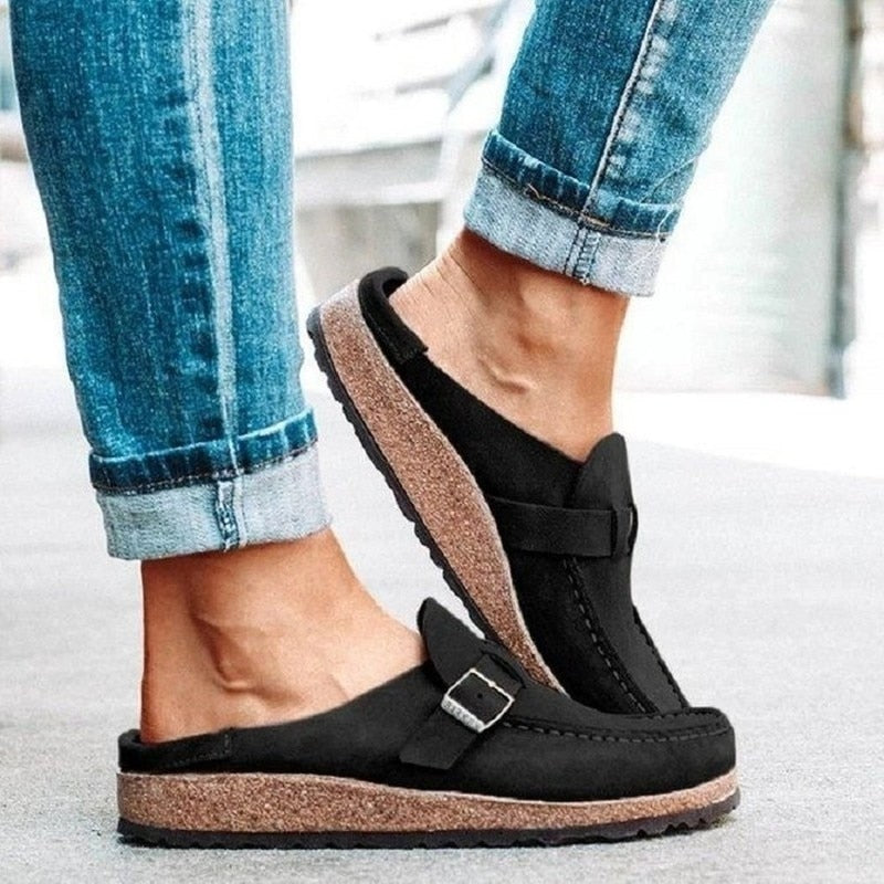 Heather | Women Closed Toe Slip On Slippers With Low Heel