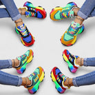 Chrystane | Women Lace Up Running Shoes With Cushioned Insole And Vibrant Pattern For Sport Tennis Or Casual Days